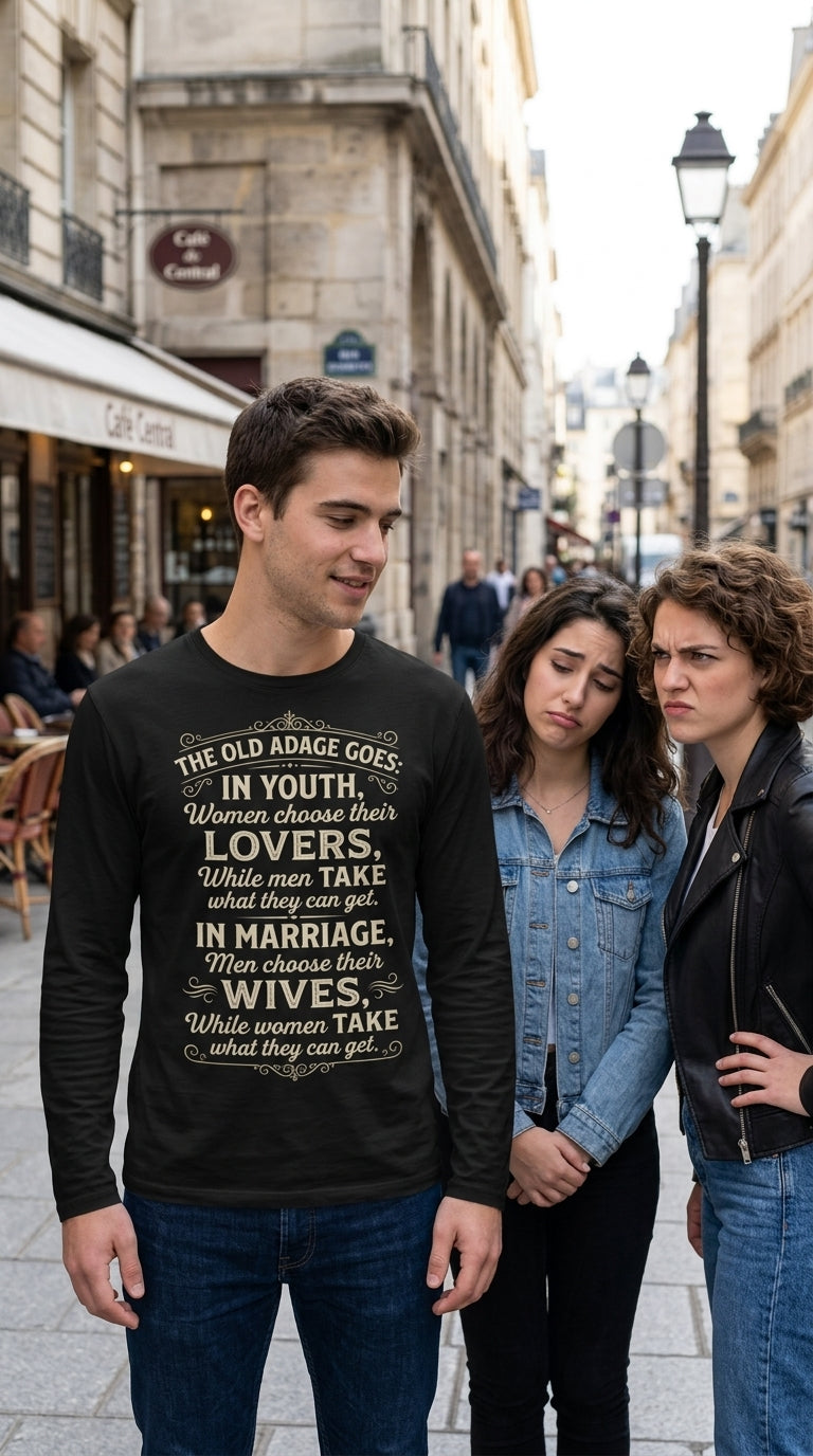 Maglia a Maniche Lunghe "The Old Adage" - Quote Statement Collection