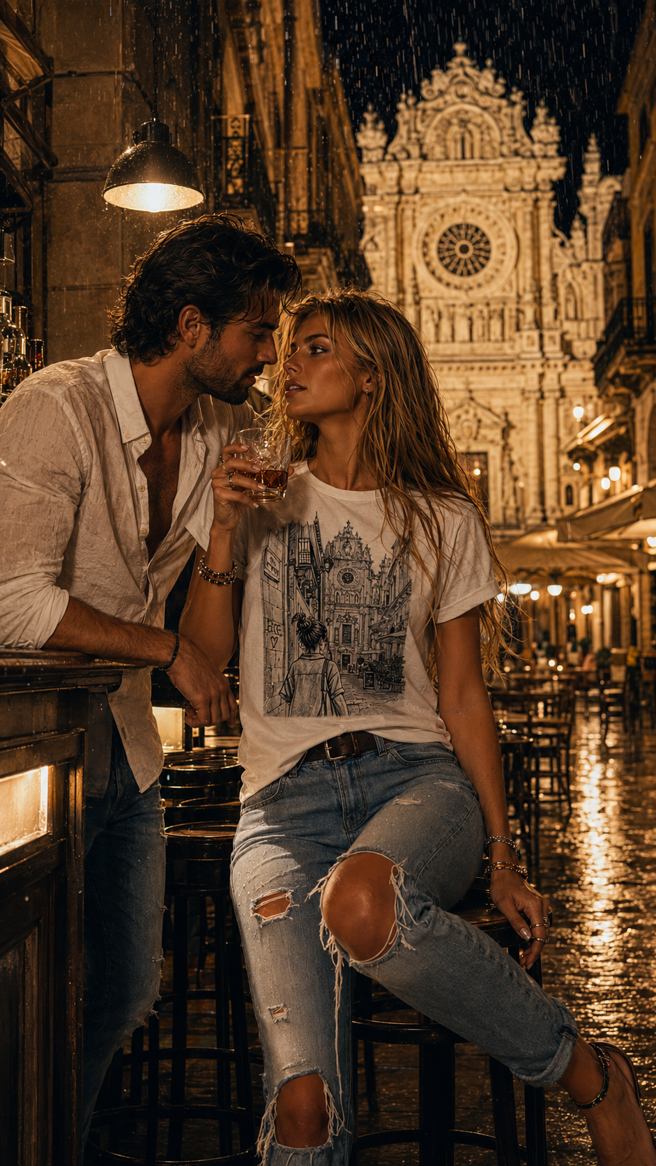 T-Shirt "Lecce Nightlines" - Urban Baroque Collection