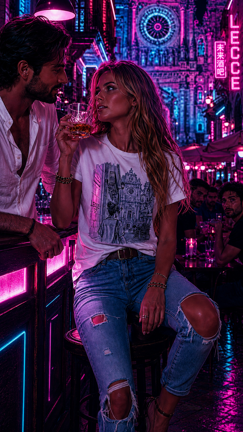 T-Shirt "Lecce Nightlines" - Urban Baroque Collection