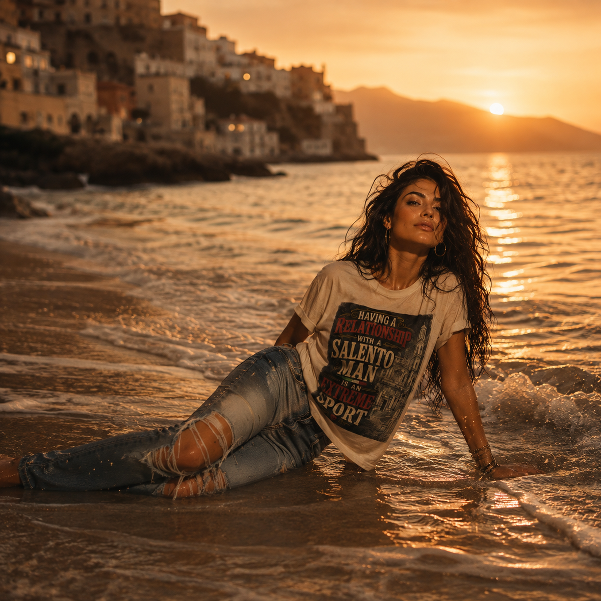 T-Shirt "Having a Relationship with a Salento Man is an Extreme Sport" - Vintage Edition