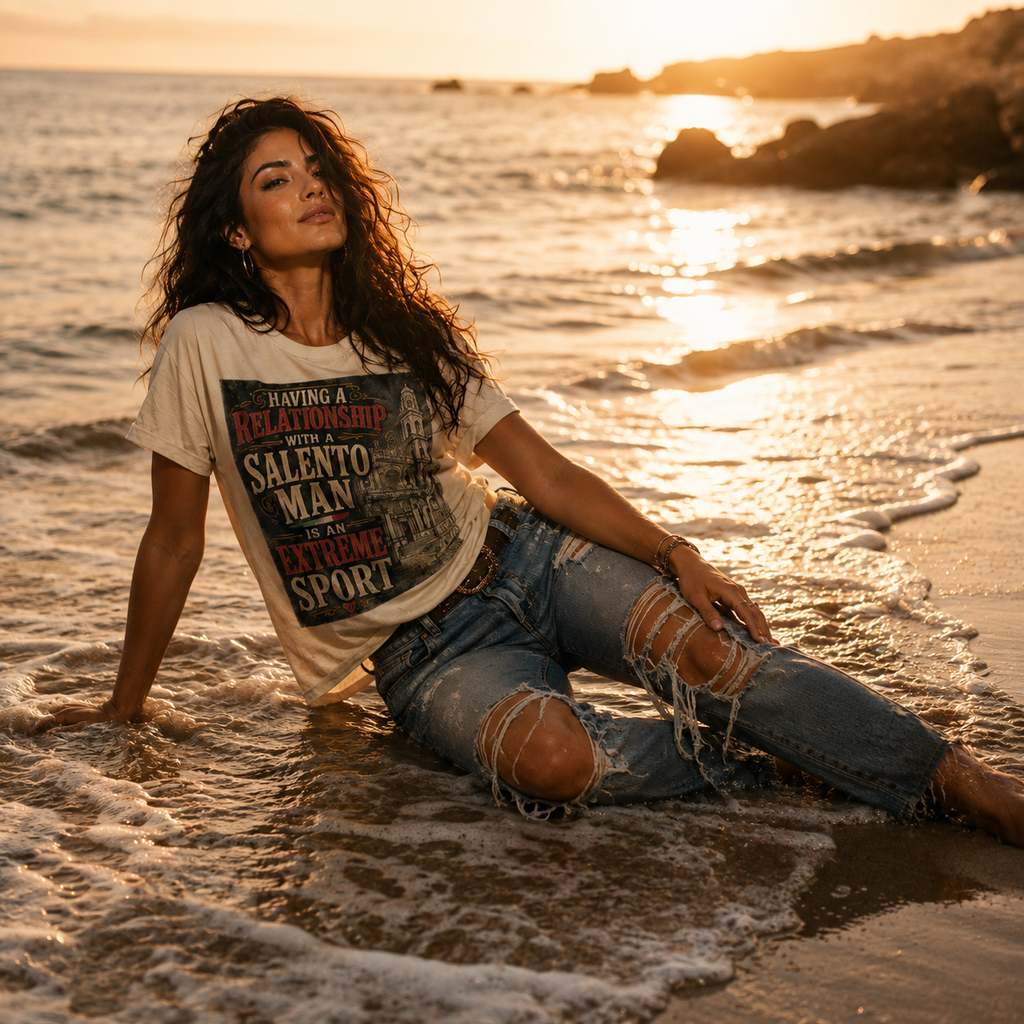 T-Shirt "Having a Relationship with a Salento Man is an Extreme Sport" - Vintage Edition