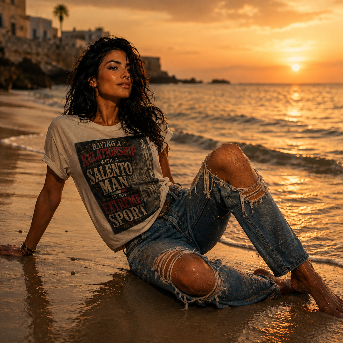 T-Shirt "Having a Relationship with a Salento Man is an Extreme Sport" - Vintage Edition
